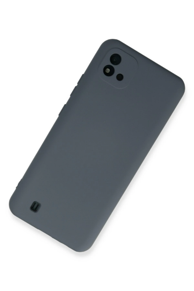 Newface Realme C11 2021 Kılıf Nano içi Kadife Silikon - Gri resmi