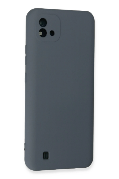 Newface Realme C11 2021 Kılıf Nano içi Kadife Silikon - Gri resmi