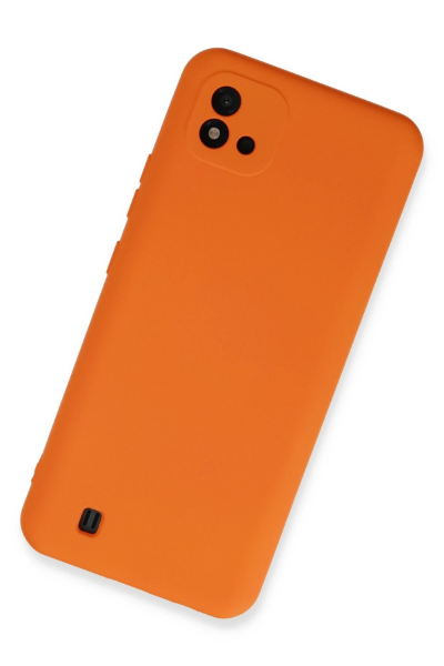 Newface Realme C11 2021 Kılıf Nano içi Kadife Silikon - Turuncu resmi