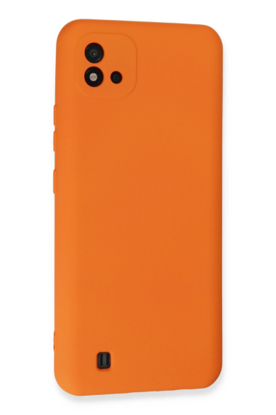 Newface Realme C11 2021 Kılıf Nano içi Kadife Silikon - Turuncu resmi