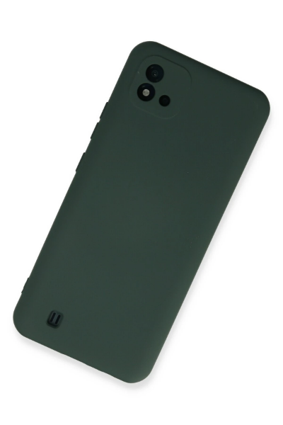 Newface Realme C11 2021 Kılıf Nano içi Kadife Silikon - Koyu Yeşil resmi