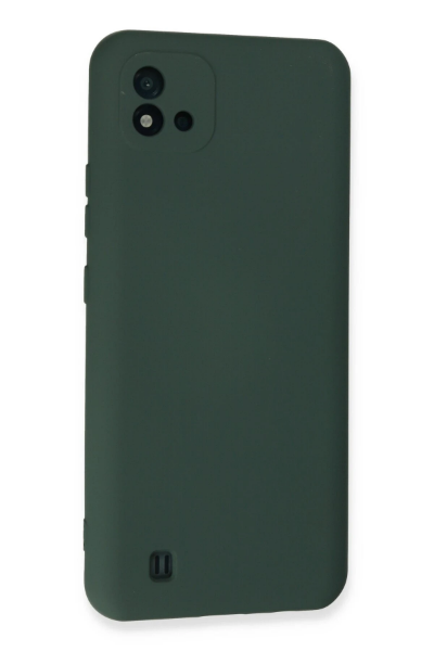 Newface Realme C11 2021 Kılıf Nano içi Kadife Silikon - Koyu Yeşil resmi