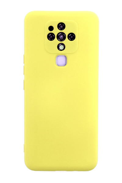 Newface Tecno Camon 16 Kılıf Nano içi Kadife Silikon - Sarı resmi