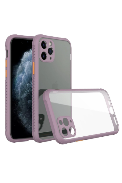 Newface iPhone 11 Pro Kılıf Miami Şeffaf Silikon - Açık Mor resmi