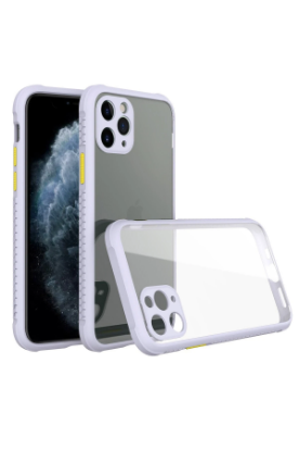 Newface iPhone 11 Pro Max Kılıf Miami Şeffaf Silikon - Lila resmi