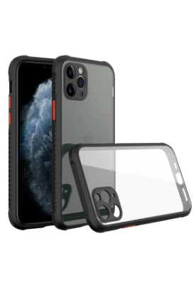 Newface iPhone 11 Pro Max Kılıf Miami Şeffaf Silikon - Siyah resmi