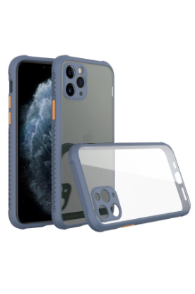 Newface iPhone 11 Pro Max Kılıf Miami Şeffaf Silikon - Gri resmi