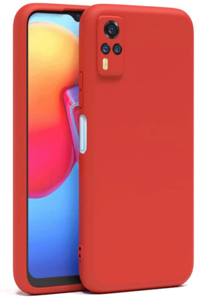 Newface Vivo Y53S Kılıf Nano içi Kadife Silikon - Kırmızı resmi