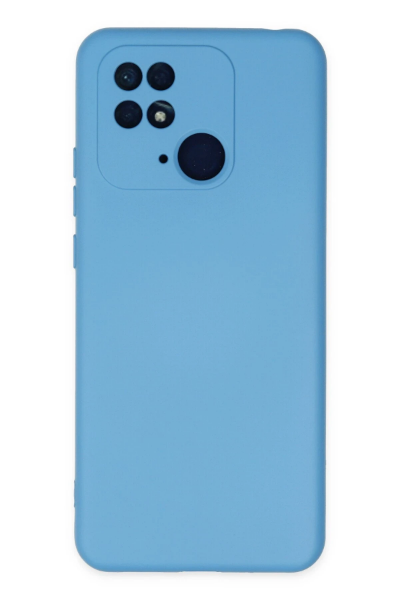 Newface Xiaomi Redmi 10C Kılıf Nano içi Kadife Silikon - Mavi resmi
