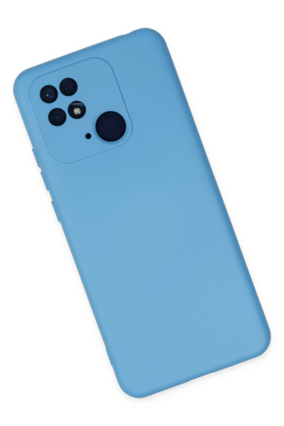 Newface Xiaomi Redmi 10C Kılıf Nano içi Kadife Silikon - Mavi resmi