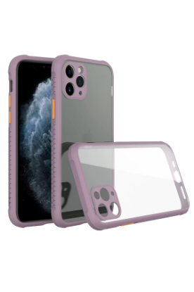 Newface iPhone 11 Pro Max Kılıf Miami Şeffaf Silikon - Açık Mor resmi