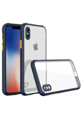Newface iPhone XS Max Kılıf Miami Şeffaf Silikon - Lacivert resmi
