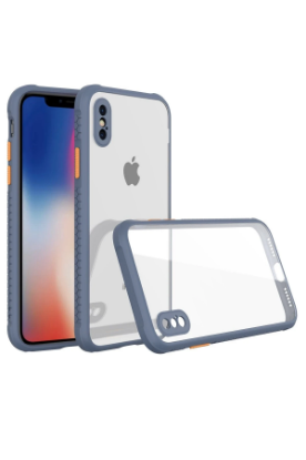 Newface iPhone XS Max Kılıf Miami Şeffaf Silikon - Gri resmi