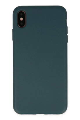 Newface iPhone XS Max Kılıf Nano içi Kadife Silikon - Koyu Yeşil resmi