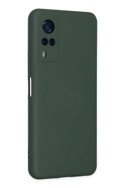 Newface Vivo Y53S Kılıf Nano içi Kadife Silikon - Koyu Yeşil resmi