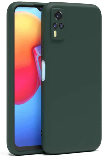Newface Vivo Y53S Kılıf Nano içi Kadife Silikon - Koyu Yeşil resmi