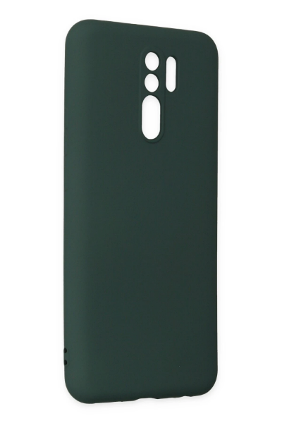 Newface Xiaomi Redmi 9 Kılıf Nano içi Kadife Silikon - Koyu Yeşil resmi