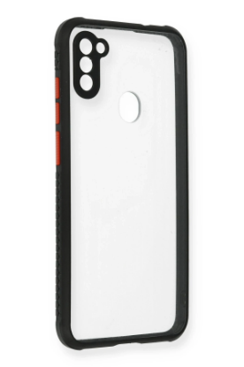 Newface Samsung Galaxy A11 Kılıf Miami Şeffaf Silikon - Siyah resmi