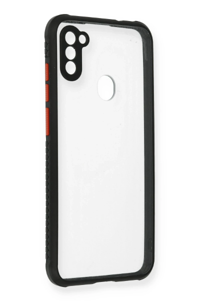 Newface Samsung Galaxy A11 Kılıf Miami Şeffaf Silikon - Siyah resmi