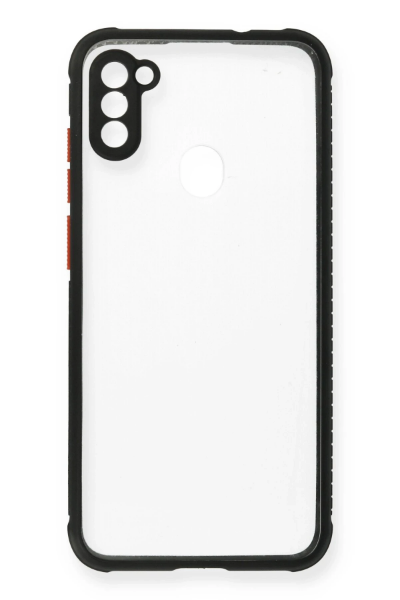 Newface Samsung Galaxy A11 Kılıf Miami Şeffaf Silikon - Siyah resmi