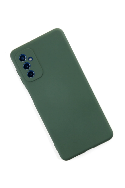 Newface Samsung Galaxy M52 5G Kılıf Nano içi Kadife Silikon - Koyu Yeşil resmi