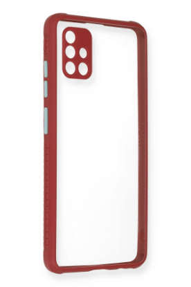 Newface Samsung Galaxy A51 Kılıf Miami Şeffaf Silikon - Fuşya resmi