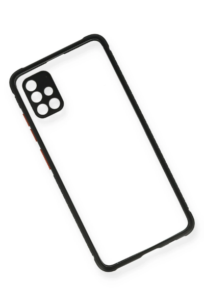 Newface Samsung Galaxy A71 Kılıf Miami Şeffaf Silikon - Siyah resmi