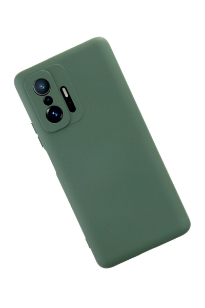 Newface Xiaomi Mi 11T Pro Kılıf Nano içi Kadife Silikon - Koyu Yeşil resmi