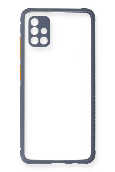 Newface Samsung Galaxy A71 Kılıf Miami Şeffaf Silikon - Gri resmi
