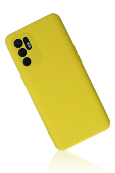 Newface Oppo Reno 6 Kılıf Nano içi Kadife Silikon - Sarı1 resmi