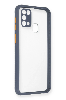Newface Samsung Galaxy M31 Kılıf Miami Şeffaf Silikon - Gri resmi