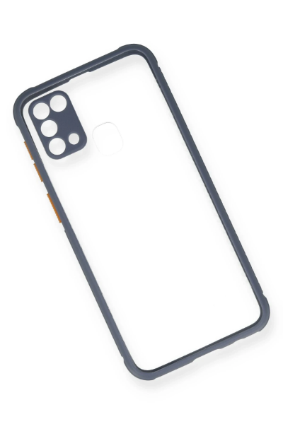 Newface Samsung Galaxy M31 Kılıf Miami Şeffaf Silikon - Gri resmi