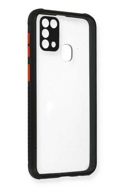 Newface Samsung Galaxy M31 Kılıf Miami Şeffaf Silikon - Siyah resmi