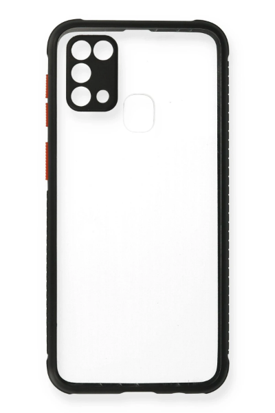 Newface Samsung Galaxy M31 Kılıf Miami Şeffaf Silikon - Siyah resmi