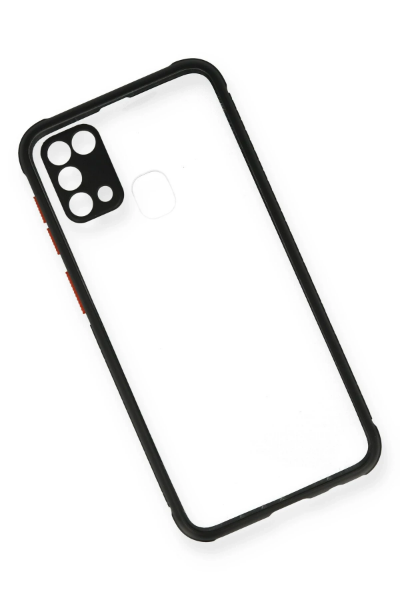 Newface Samsung Galaxy M31 Kılıf Miami Şeffaf Silikon - Siyah resmi