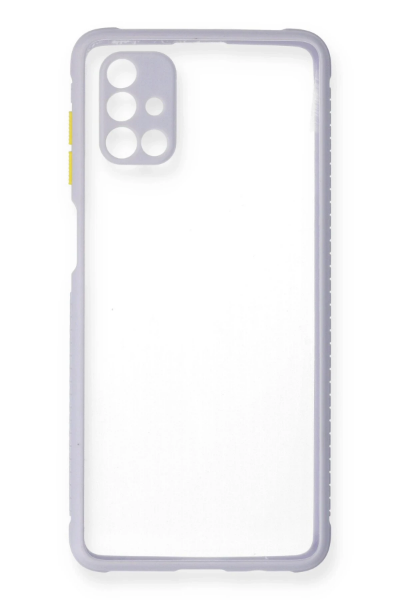 Newface Samsung Galaxy M51 Kılıf Miami Şeffaf Silikon - Lila resmi
