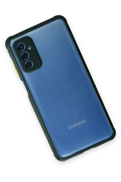 Newface Samsung Galaxy M52 5G Kılıf Miami Şeffaf Silikon - Koyu Yeşil resmi