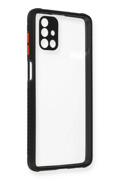 Newface Samsung Galaxy M51 Kılıf Miami Şeffaf Silikon - Siyah resmi