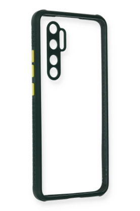 Newface Xiaomi Mi Note 10 Lite Kılıf Miami Şeffaf Silikon - Koyu Yeşil resmi
