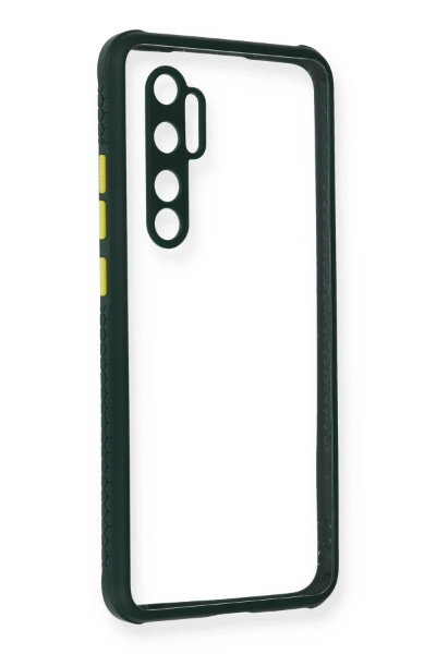 Newface Xiaomi Mi Note 10 Lite Kılıf Miami Şeffaf Silikon - Koyu Yeşil resmi