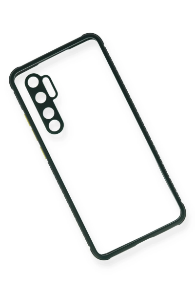 Newface Xiaomi Mi Note 10 Lite Kılıf Miami Şeffaf Silikon - Koyu Yeşil resmi