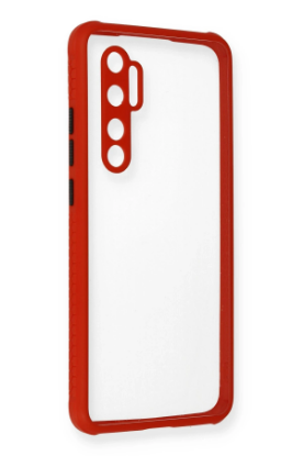 Newface Xiaomi Mi Note 10 Lite Kılıf Miami Şeffaf Silikon - Kırmızı resmi