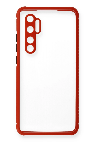 Newface Xiaomi Mi Note 10 Lite Kılıf Miami Şeffaf Silikon - Kırmızı resmi