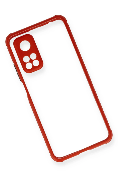 Newface Xiaomi Mi 10T Pro Kılıf Miami Şeffaf Silikon - Kırmızı resmi