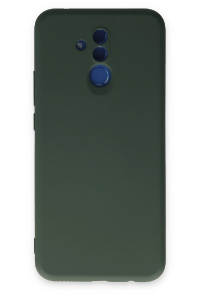 Newface Huawei Mate 20 Lite Kılıf Nano içi Kadife Silikon - Koyu Yeşil resmi