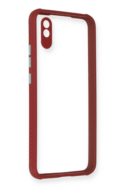 Newface Xiaomi Redmi 9A Kılıf Miami Şeffaf Silikon - Fuşya resmi