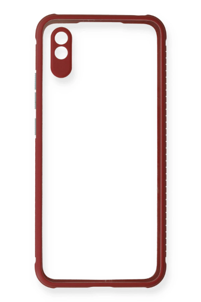 Newface Xiaomi Redmi 9A Kılıf Miami Şeffaf Silikon - Fuşya resmi