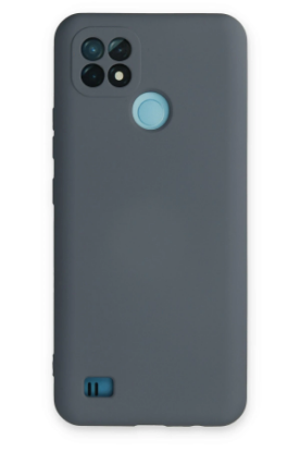 Newface Realme C21 Kılıf Nano içi Kadife Silikon - Gri resmi