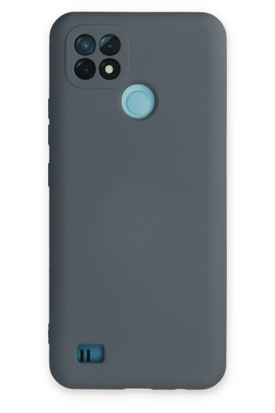 Newface Realme C21 Kılıf Nano içi Kadife Silikon - Gri resmi