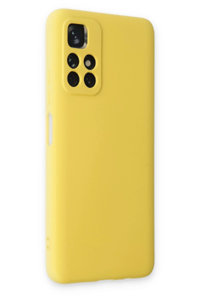 Newface Xiaomi Redmi Note 11T Kılıf Nano içi Kadife Silikon - Sarı resmi
